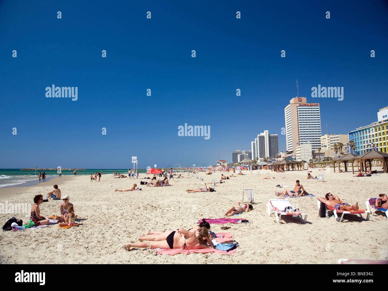 Frischman Beach à Tel Aviv - Israël Banque D'Images