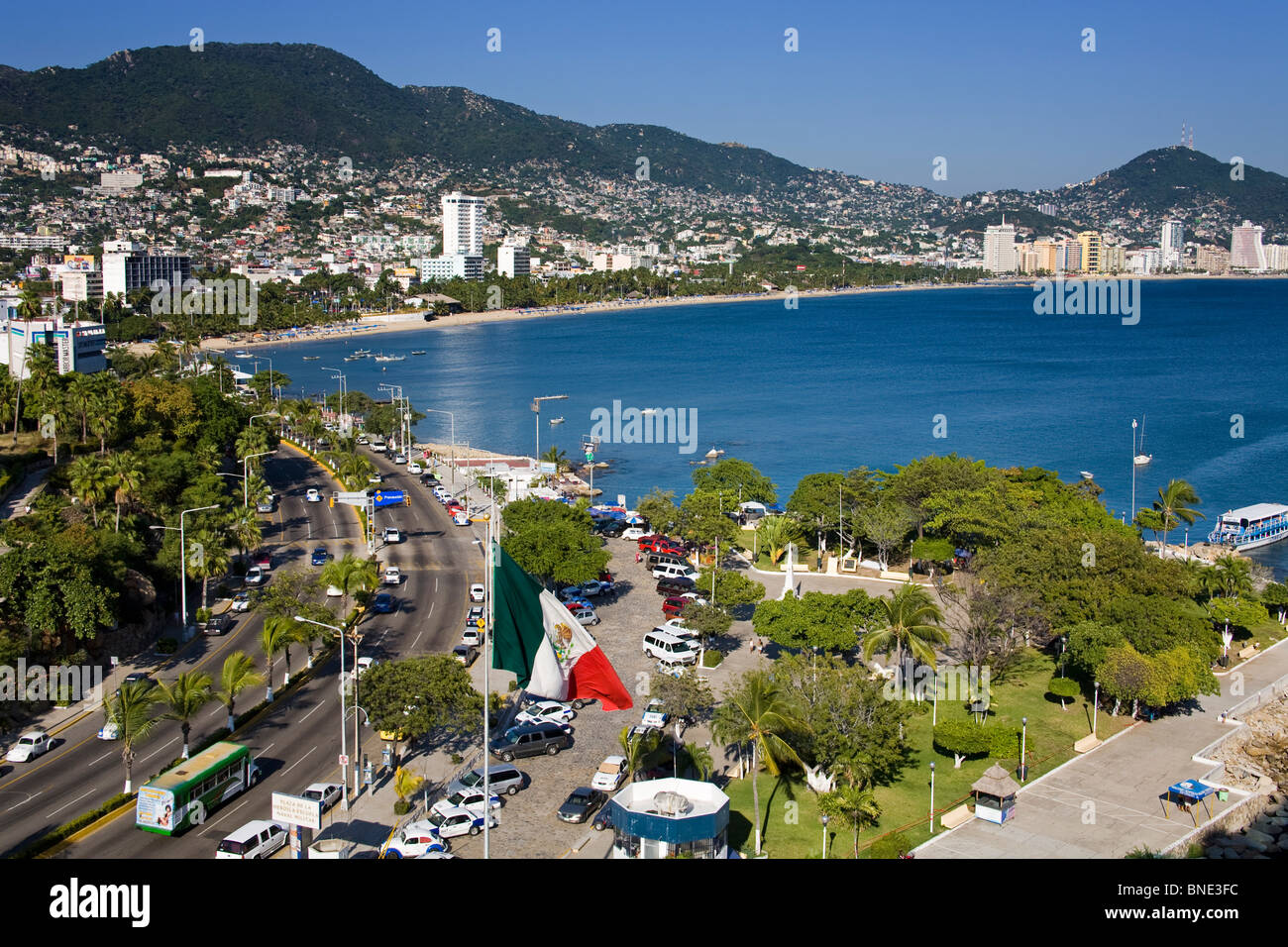 Ville avec un port, Acapulco, Guerrero, Mexique Banque D'Images