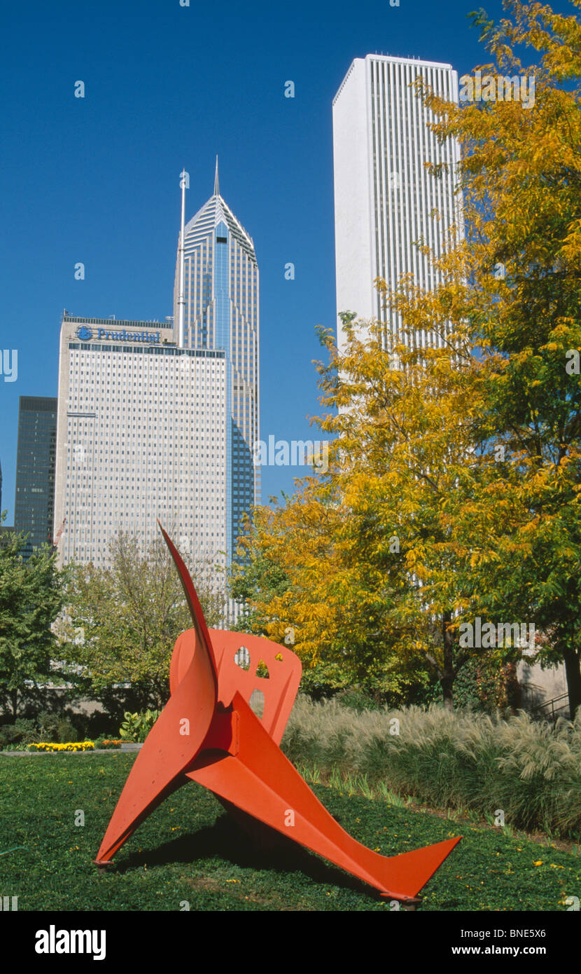 États-unis, Illinois, Chicago, Sculpture Dragon Volant Banque D'Images