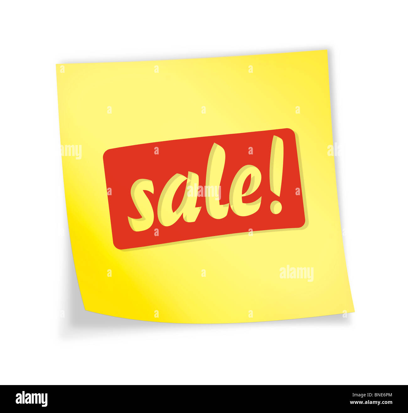 Yellow sticky note 'sale', 3d illustration Banque D'Images
