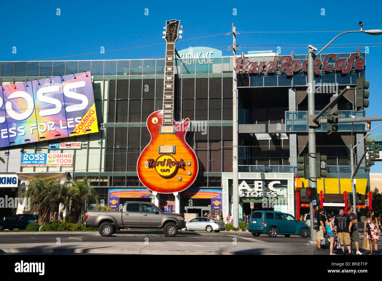 Hard Rock Café sur le Strip de Las Vegas avec guitare Gibson Les Paul géante sign Banque D'Images