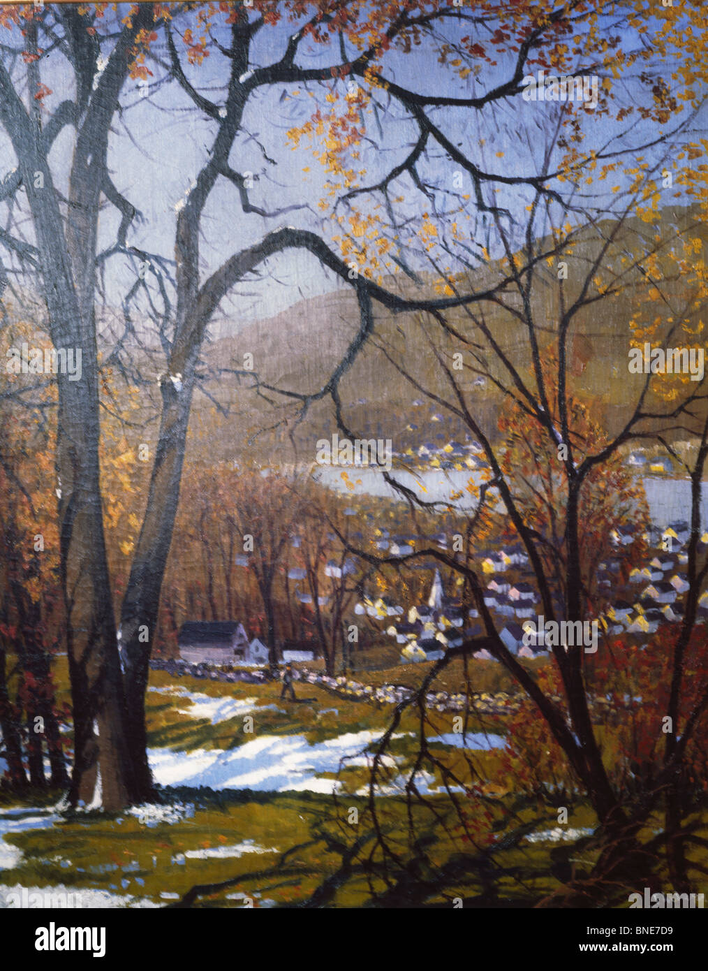 Vallée du Delaware par Samuel George Phillips huile sur toile (1890-1960) USA Pennsylvania Philadelphie David David Gallery Banque D'Images