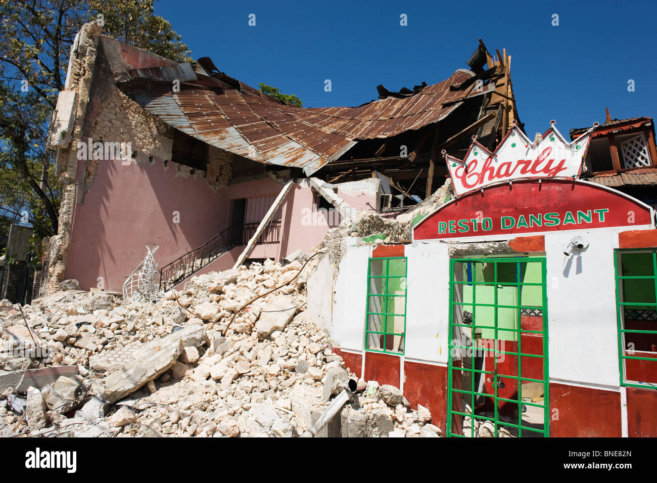 Les décombres de Port-au-Prince, Haïti, Caraïbes après le séisme de 2010 Banque D'Images