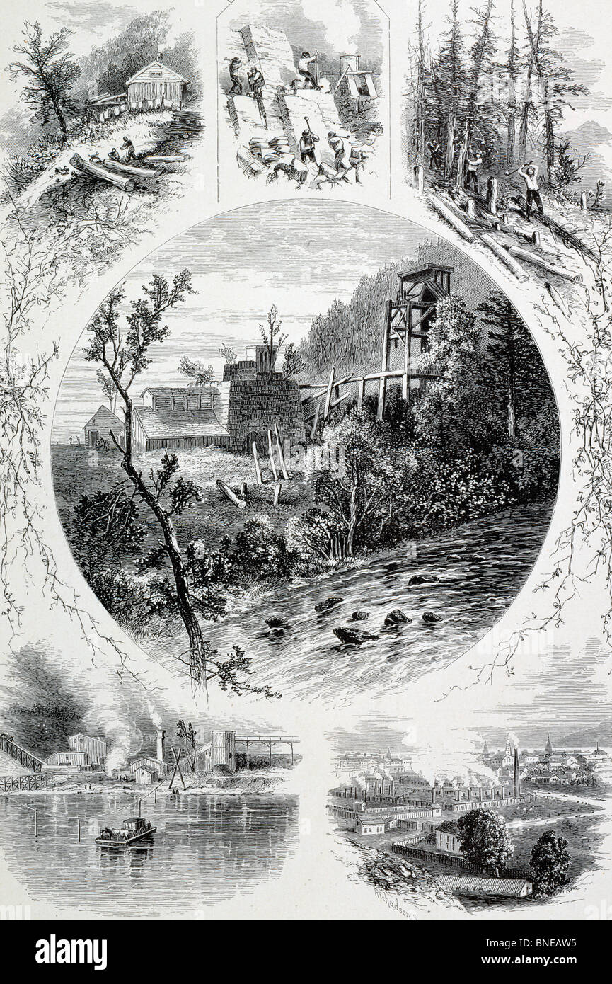 Branche Nord de la Susquehanna par artiste inconnu, gravure Banque D'Images