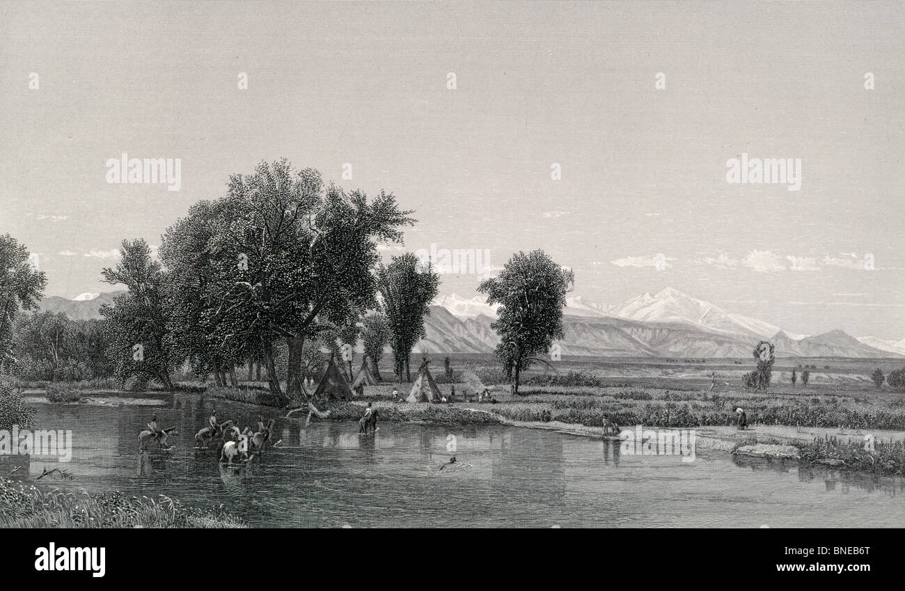 Les montagnes Rocheuses, de gravure Banque D'Images