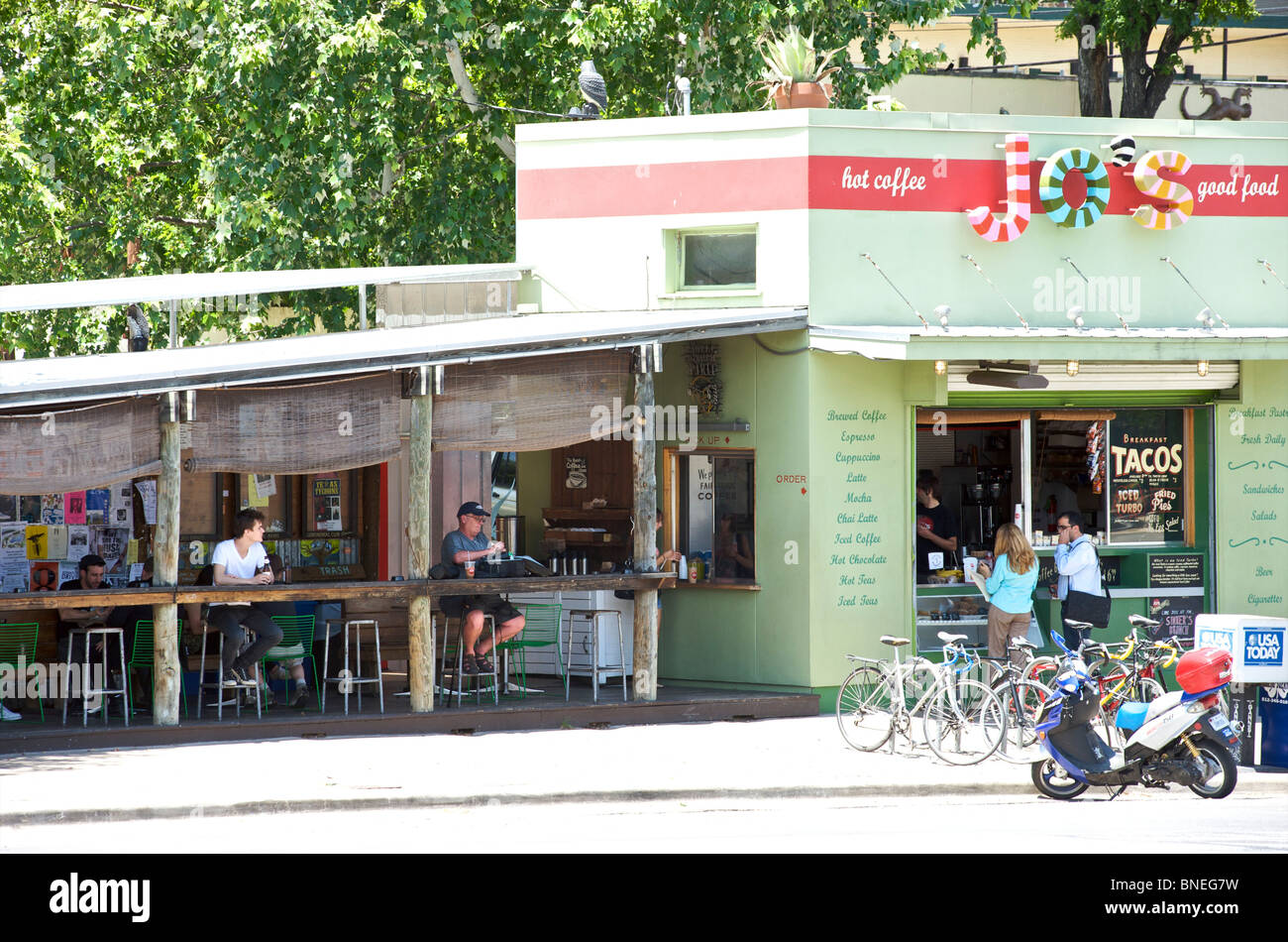 Trendy Jo's Cafe Austin, Texas, États-Unis Banque D'Images