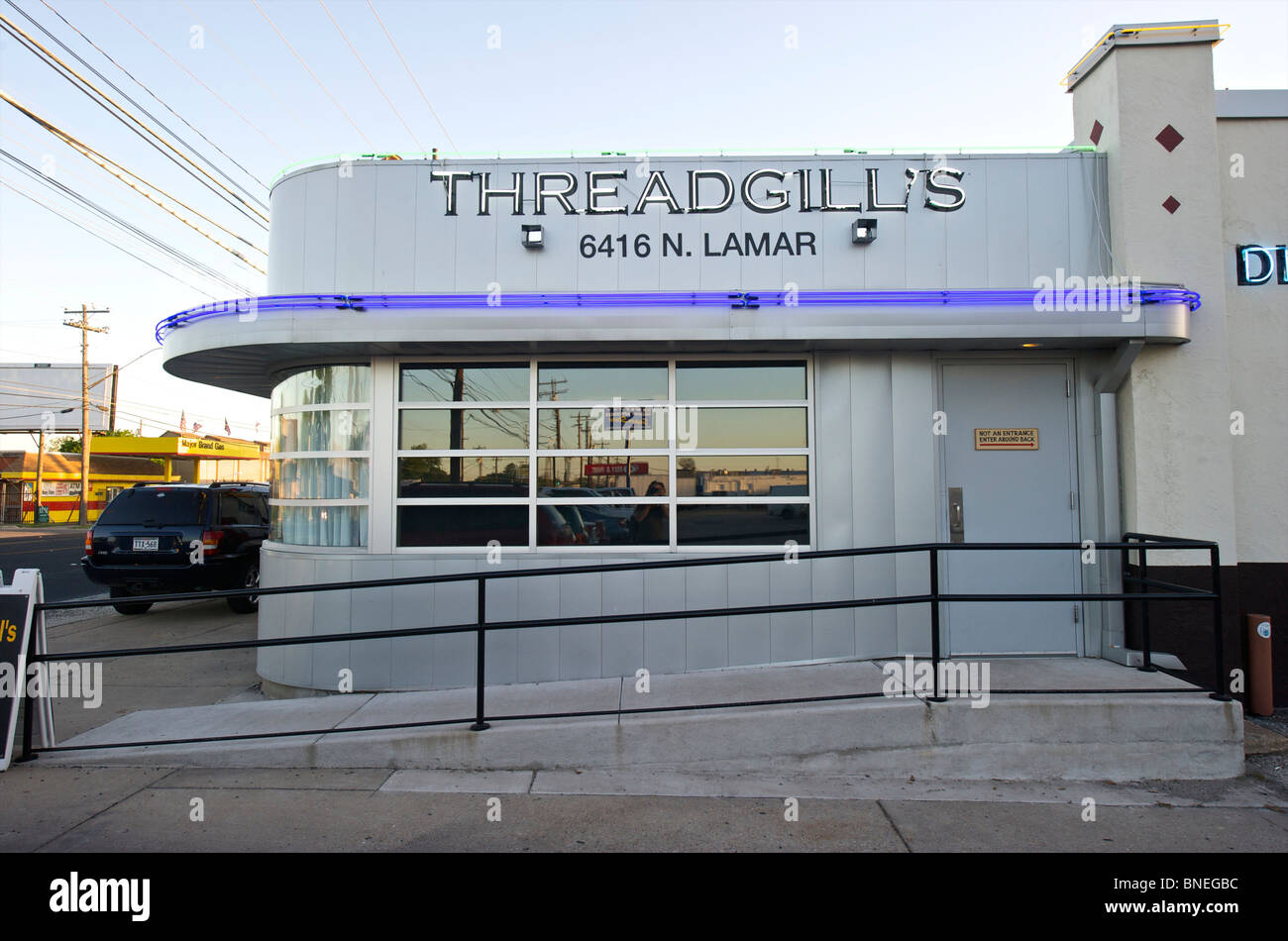 Le fameux Thread gill's Diner Austin, Texas, États-Unis Banque D'Images