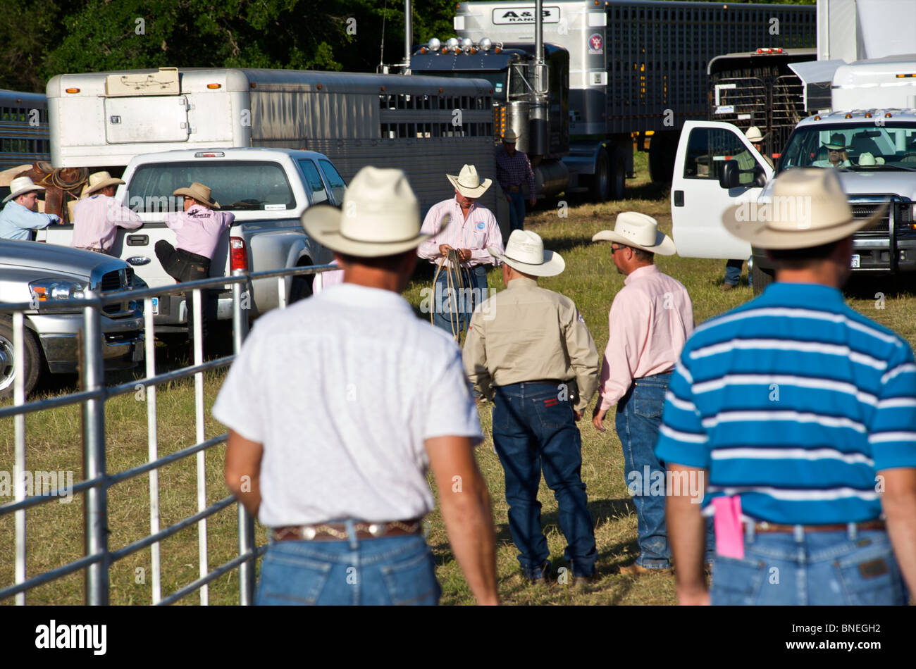 Les membres de l'érythroblastopénie Rodeo Cowboy cas de Bridgeport, Connecticut, USA Banque D'Images