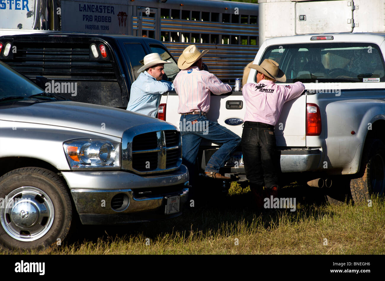 Les membres de l'érythroblastopénie Cowboy rodeo réunis pour évènement à Bridgeport, Connecticut, USA Banque D'Images