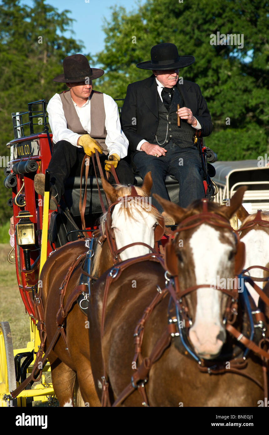 Butterfield stage coach historique dans une petite ville de PRCA Rodeo Bridgeport, Texas, États-Unis Banque D'Images