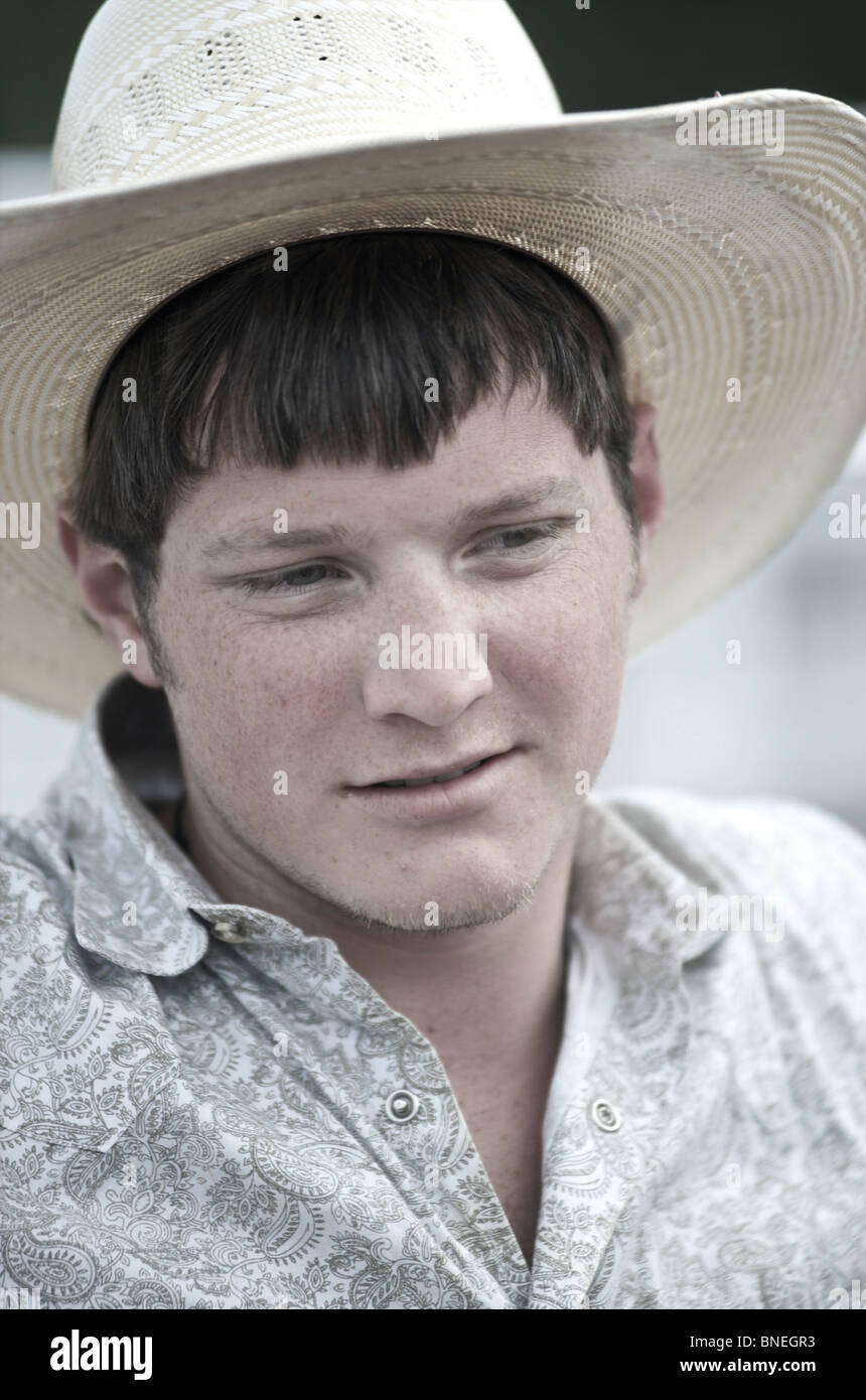 Garçon de ferme à Bridgeport, PRCA Rodeo Texas, États-Unis Banque D'Images