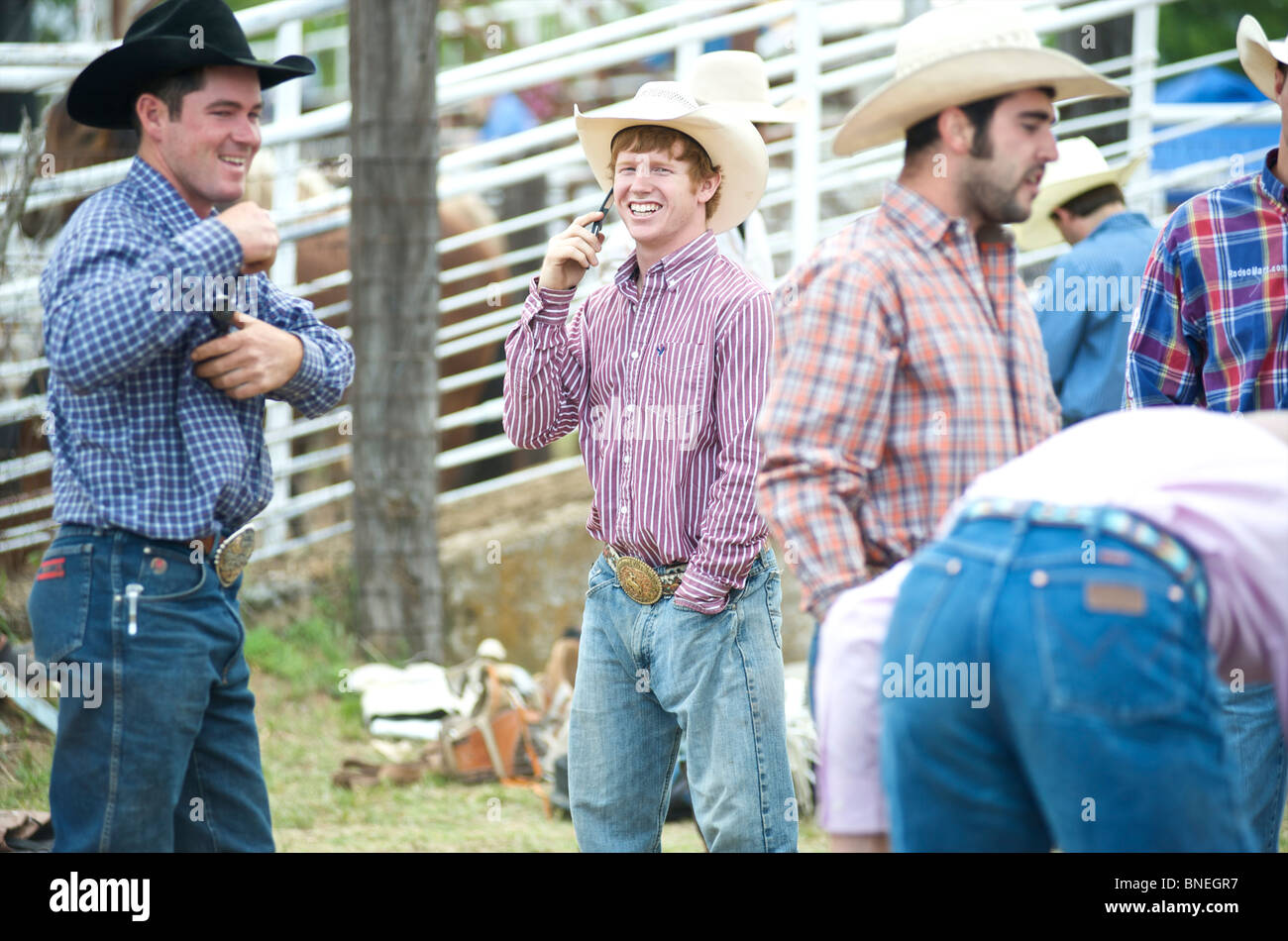 Les membres de l'érythroblastopénie Rodeo Cowboy cas de Bridgeport, Connecticut, USA Banque D'Images