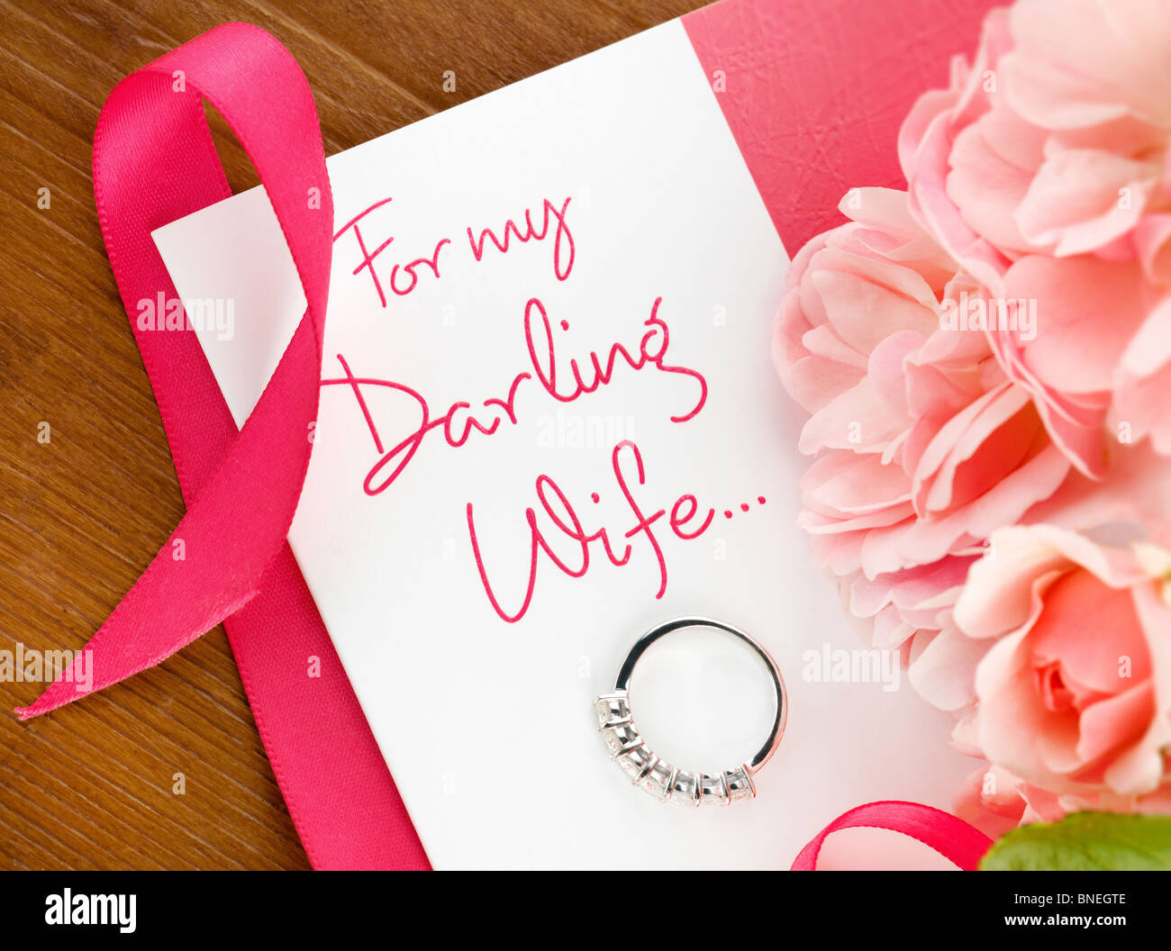 Carte de Vœux romantique pour votre femme Banque D'Images