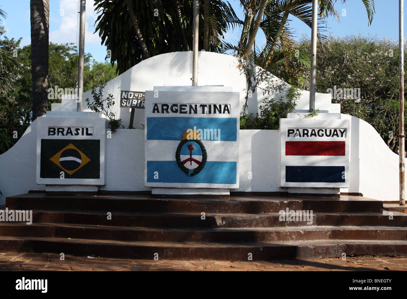 Le Tres Fronteras, Triple Frontière, la Triplice Fronteira Triple Frontera, en Argentine Banque D'Images
