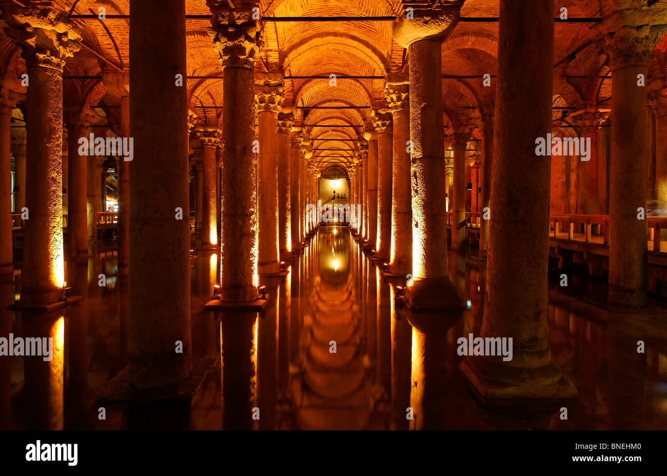 La Citerne basilique intérieur, Istanbul, Turquie Banque D'Images