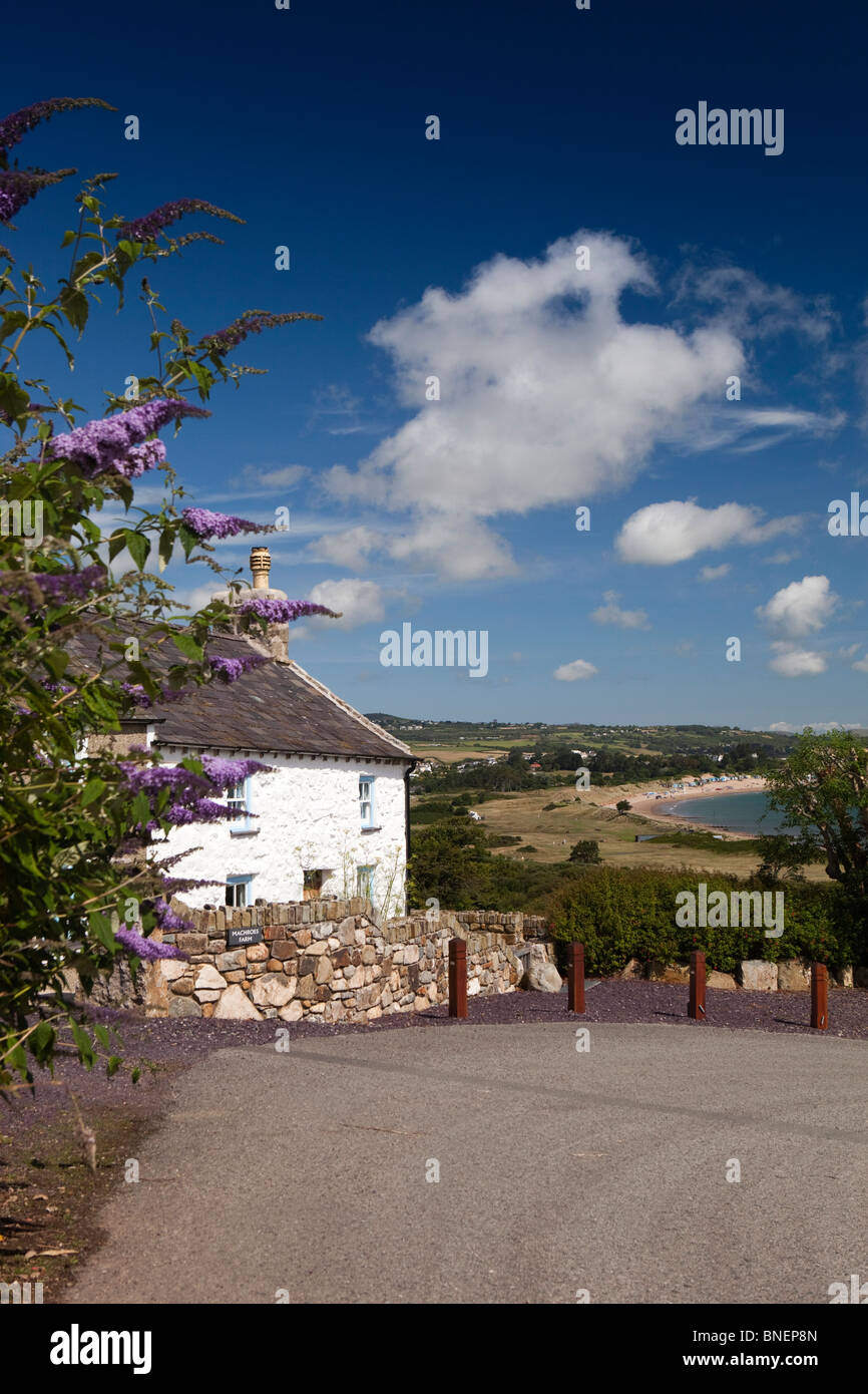 Royaume-uni, Pays de Galles, Gwynedd, Péninsule de Lleyn, Abersoch, Bwlch, Machroes Tocyn, ferme, donnant sur plage et golf Banque D'Images