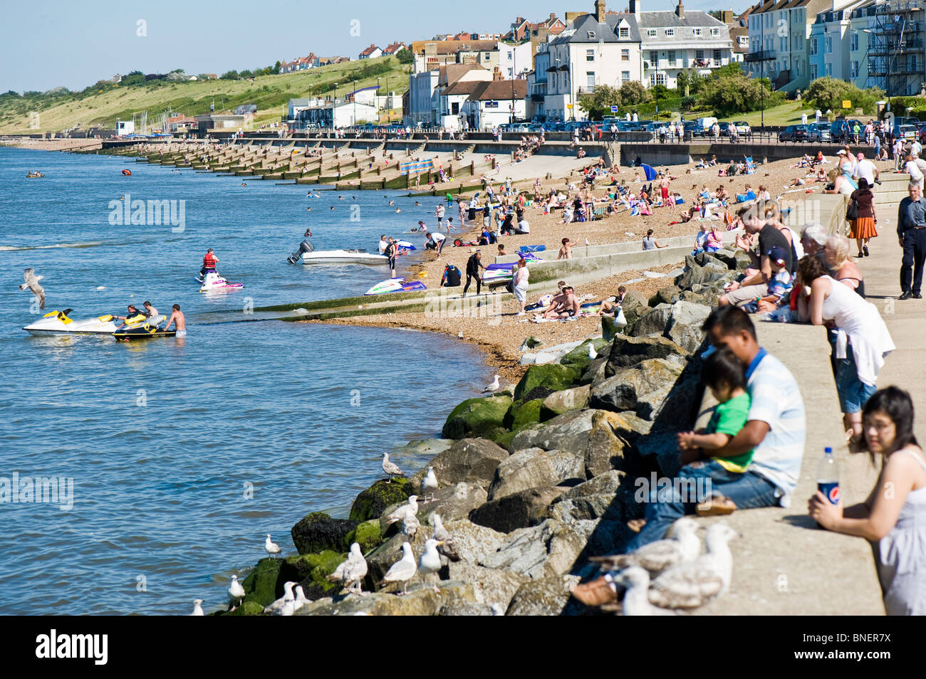 Front de mer, Herne Bay, Kent, Royaume-Uni Banque D'Images