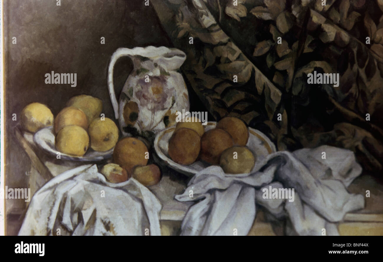 La vie toujours avec des tentures de Paul Cézanne, 1898-1899, 1839-1906 Banque D'Images