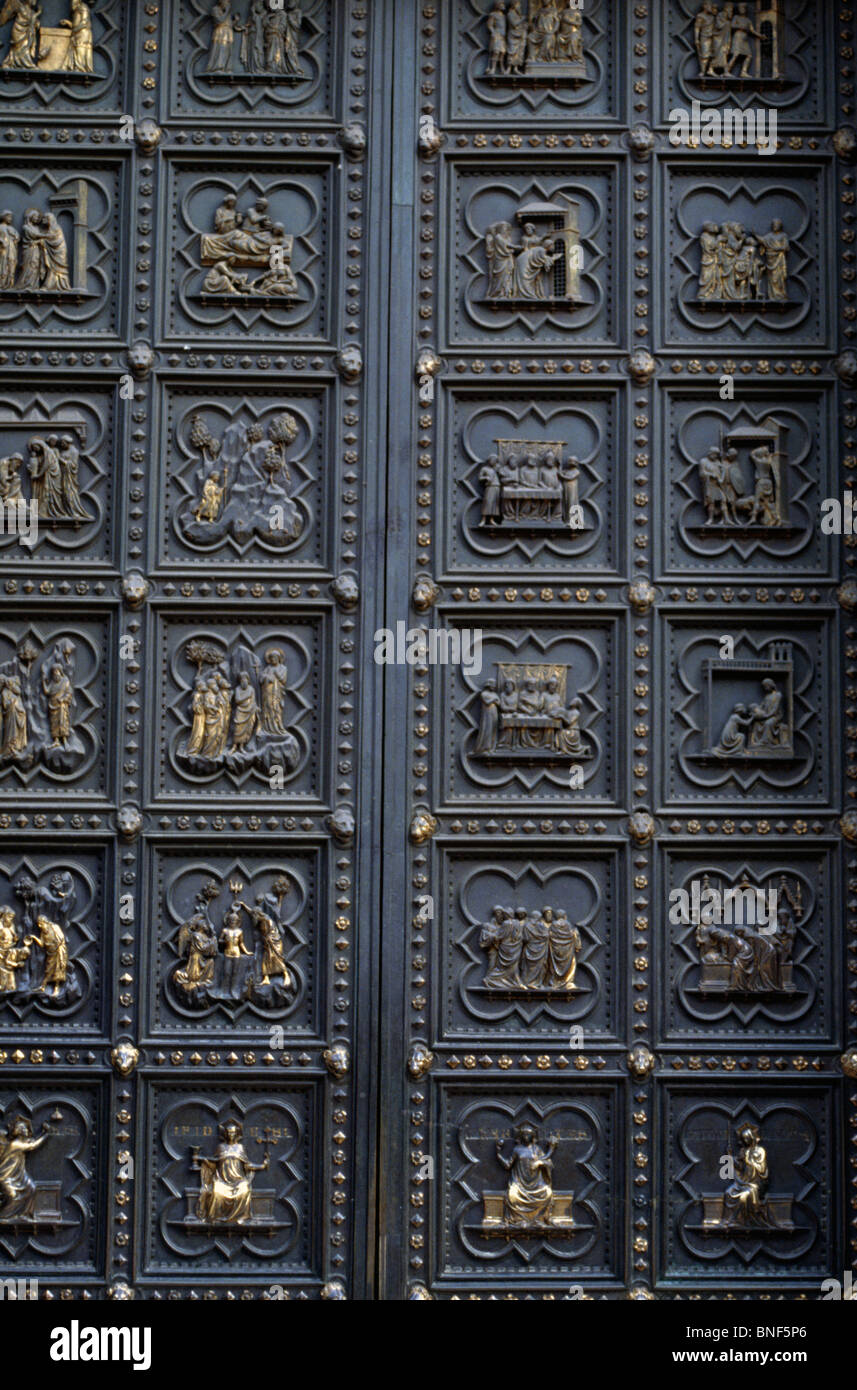 Italie, Florence, Vie de saint Jean le Baptiste (sud de portes de baptistère) par Andrea Pisano, 1336, (1290-1348/9) Banque D'Images