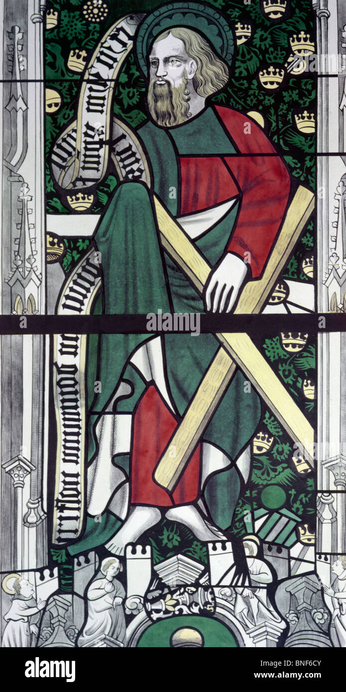 Apôtre André, vitraux, 13e siècle Banque D'Images