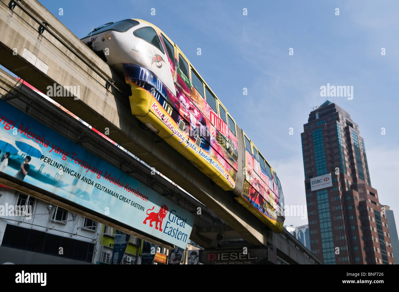 KL Monorail Kuala Lumpur, en Malaisie Banque D'Images