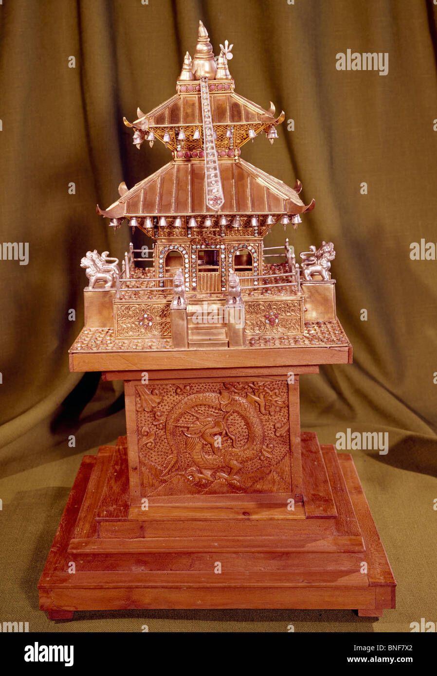 Antiques-Decorative Temple miniature, Musée arts Eisenhower Abilene Banque D'Images