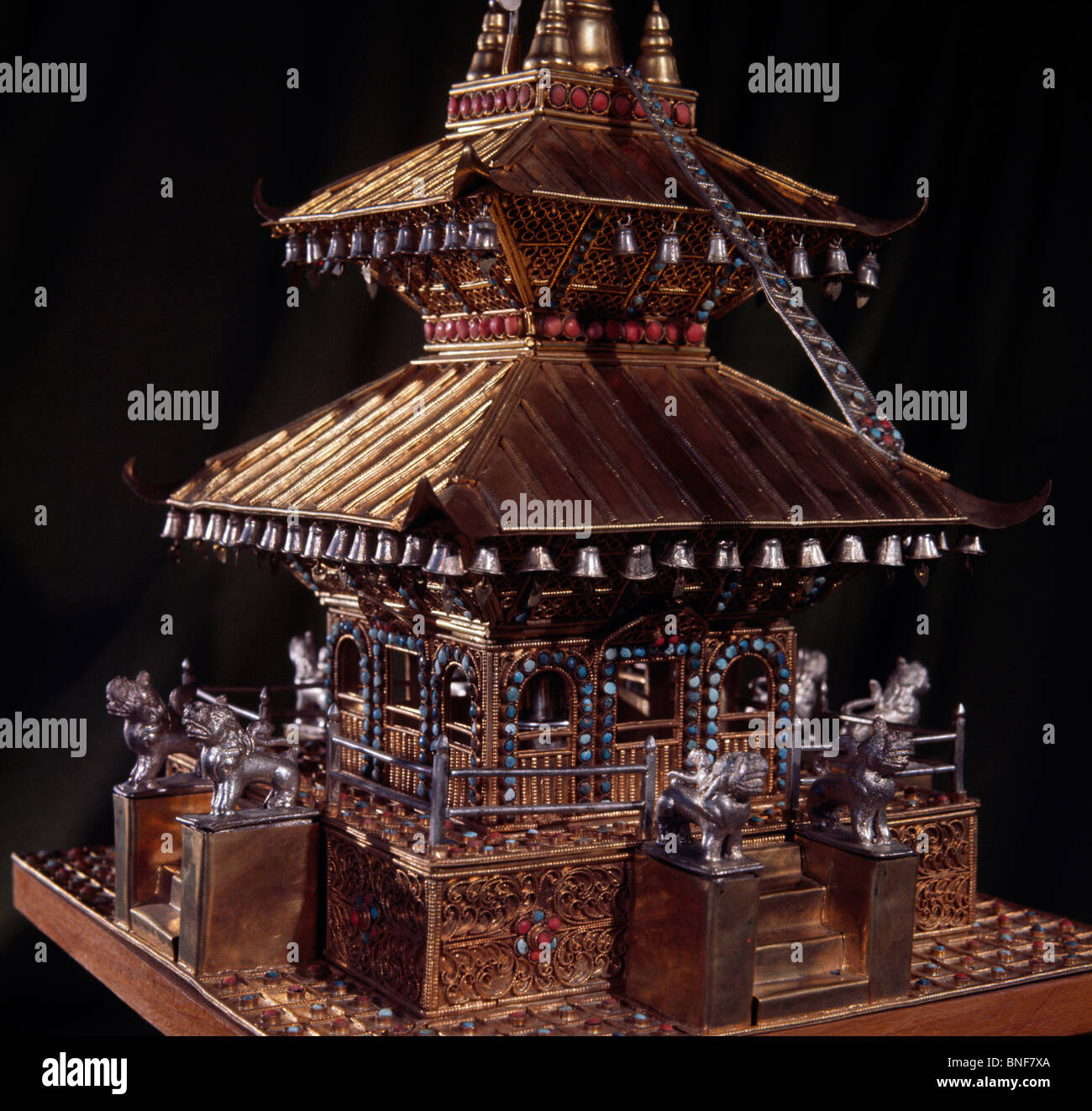 Minature Temple (détail) Antiques-Decorative Eisenhower Arts Museum, Abilene Banque D'Images