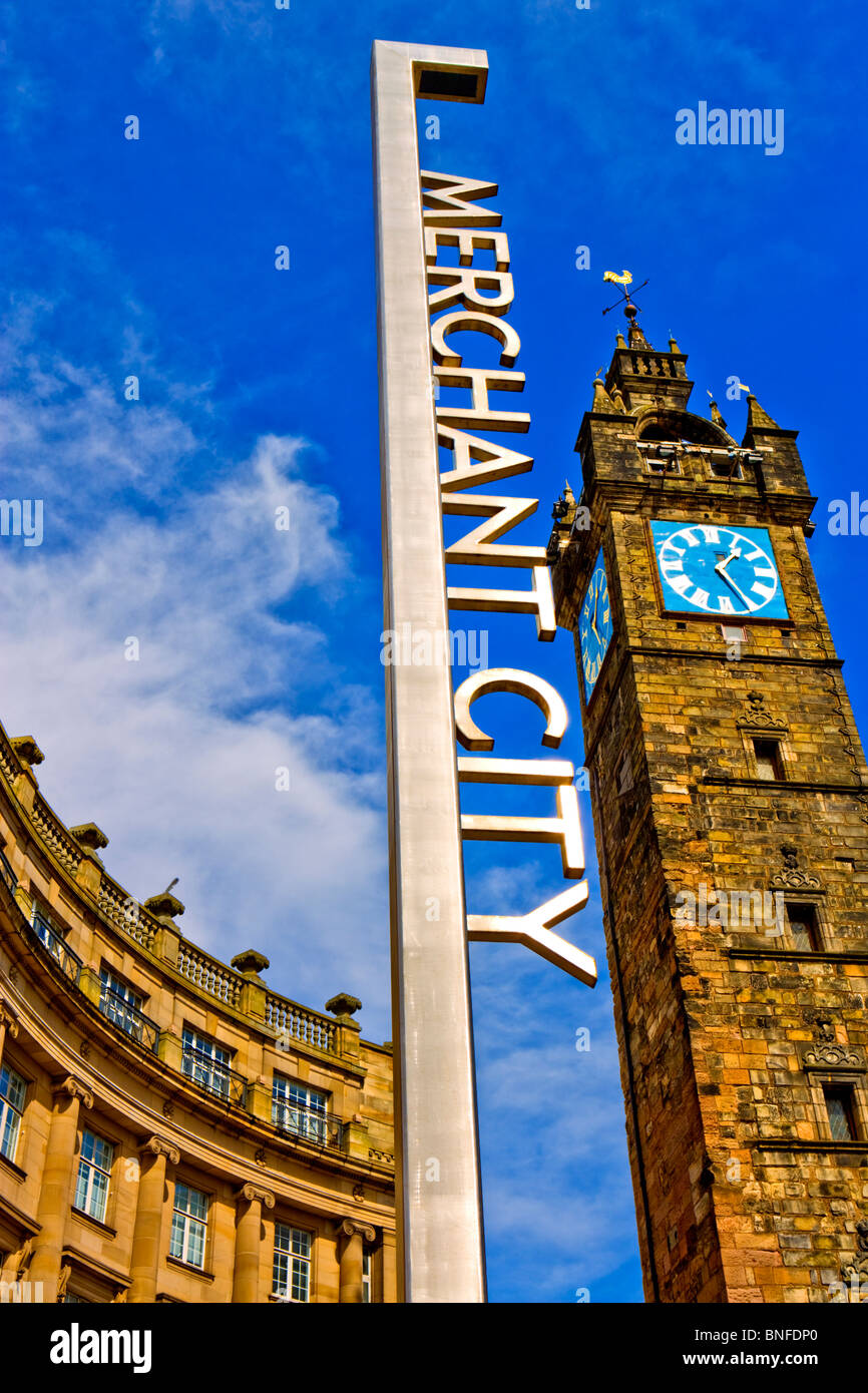 Signe POUR Merchant City à Glasgow Banque D'Images