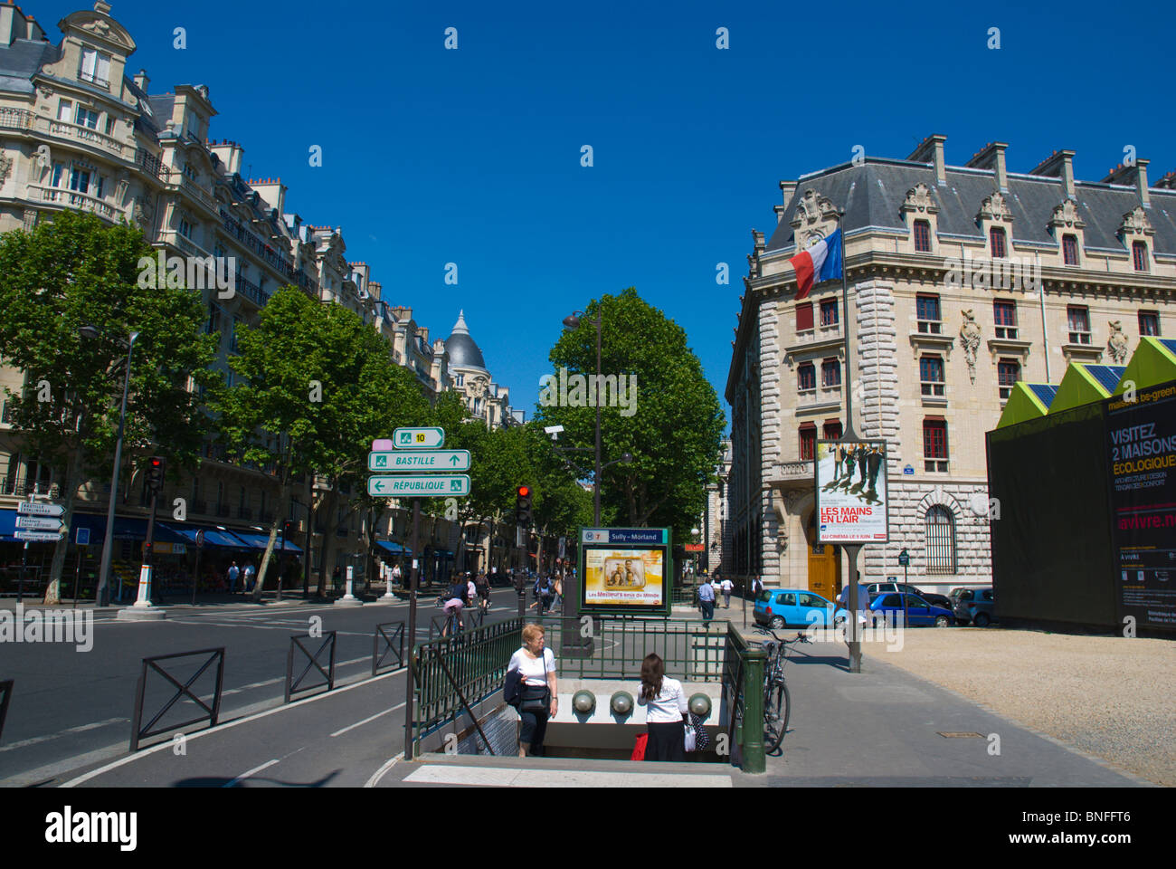 La station de métro SullyMorland Bercy paris France Europe Photo Stock