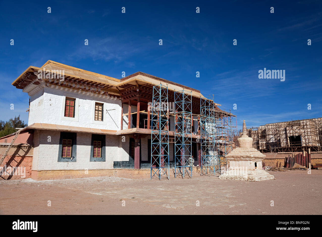 Atlas Corporation Studios avec le set pour le film 'Kundun' (l'histoire du Dalaï Lama), Ouarzazate, Drâa-Tafilalet, Maroc Banque D'Images