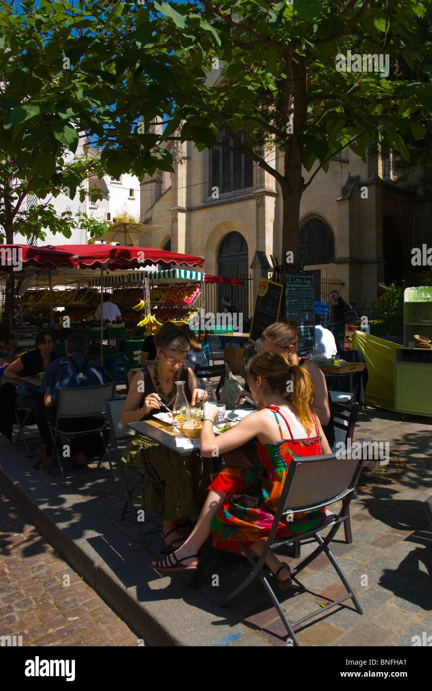 Rue Rue Mouffetard Quartier Latin Paris France Europe Banque D'Images