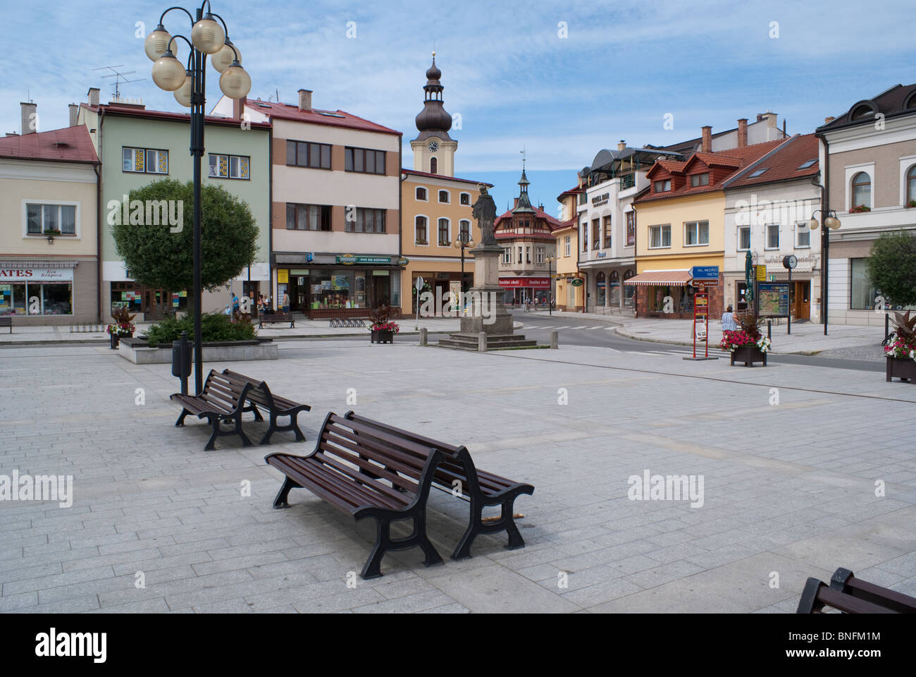 Town Square, Roznov, République Tchèque Banque D'Images