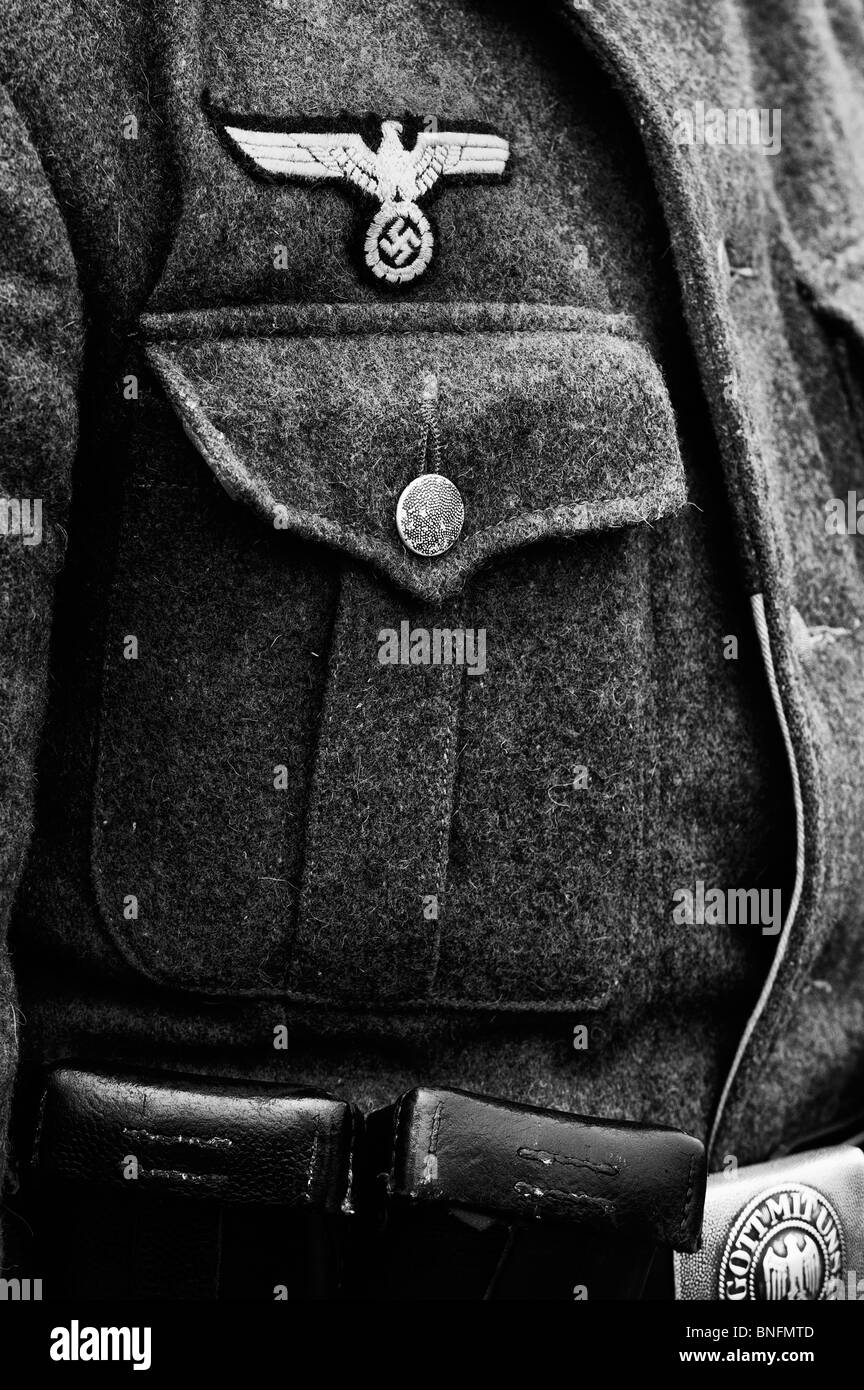 Les soldats de l'armée allemande WW2 uniforme. Monochrome Banque D'Images