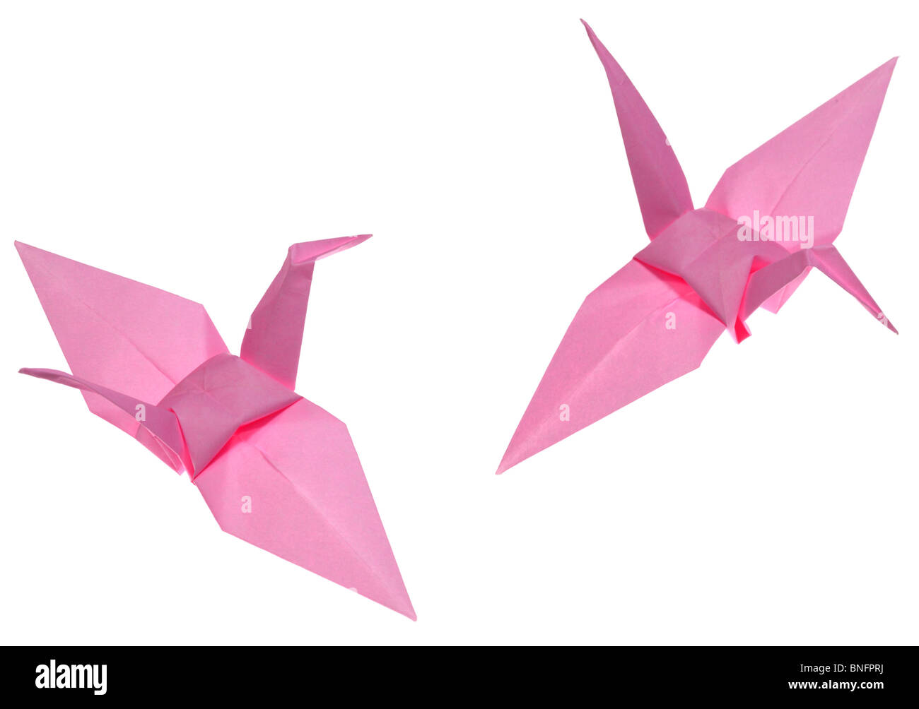 Origami rose les oiseaux. Banque D'Images
