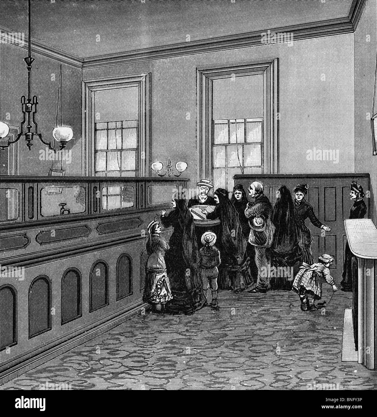 Bookeeper Gott's Office, de : nos protecteurs de la police, de l'histoire de la Police de New York, publiée en 1885 Banque D'Images