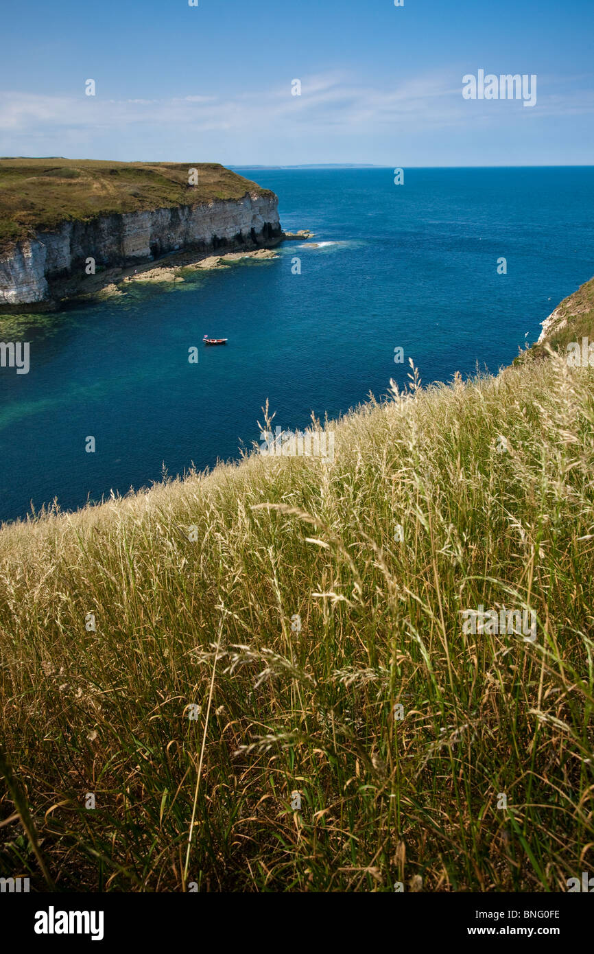 Soleil au nord, à l'atterrissage à Flamborough Head sur un jour Mid-Summers Banque D'Images