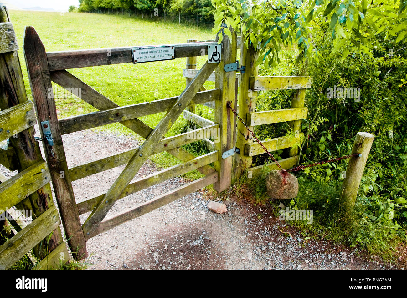 Campagne Gate conçu pour les personnes à mobilité réduite dans le Parc National de Lake District, Cumbria, Royaume-Uni. Banque D'Images