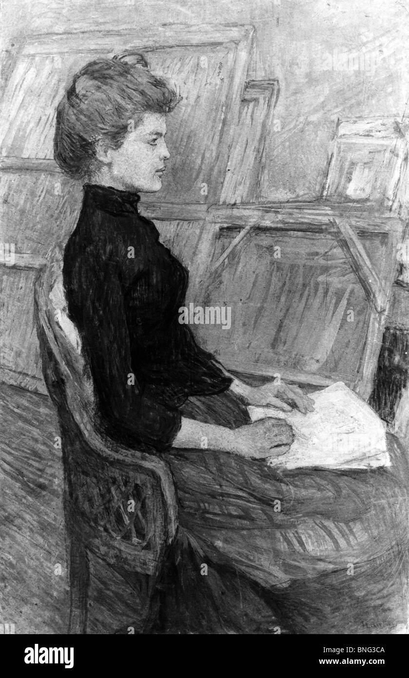 Une jeune femme en studio par Henri de Toulouse-Lautrec, 1864-1901 Banque D'Images