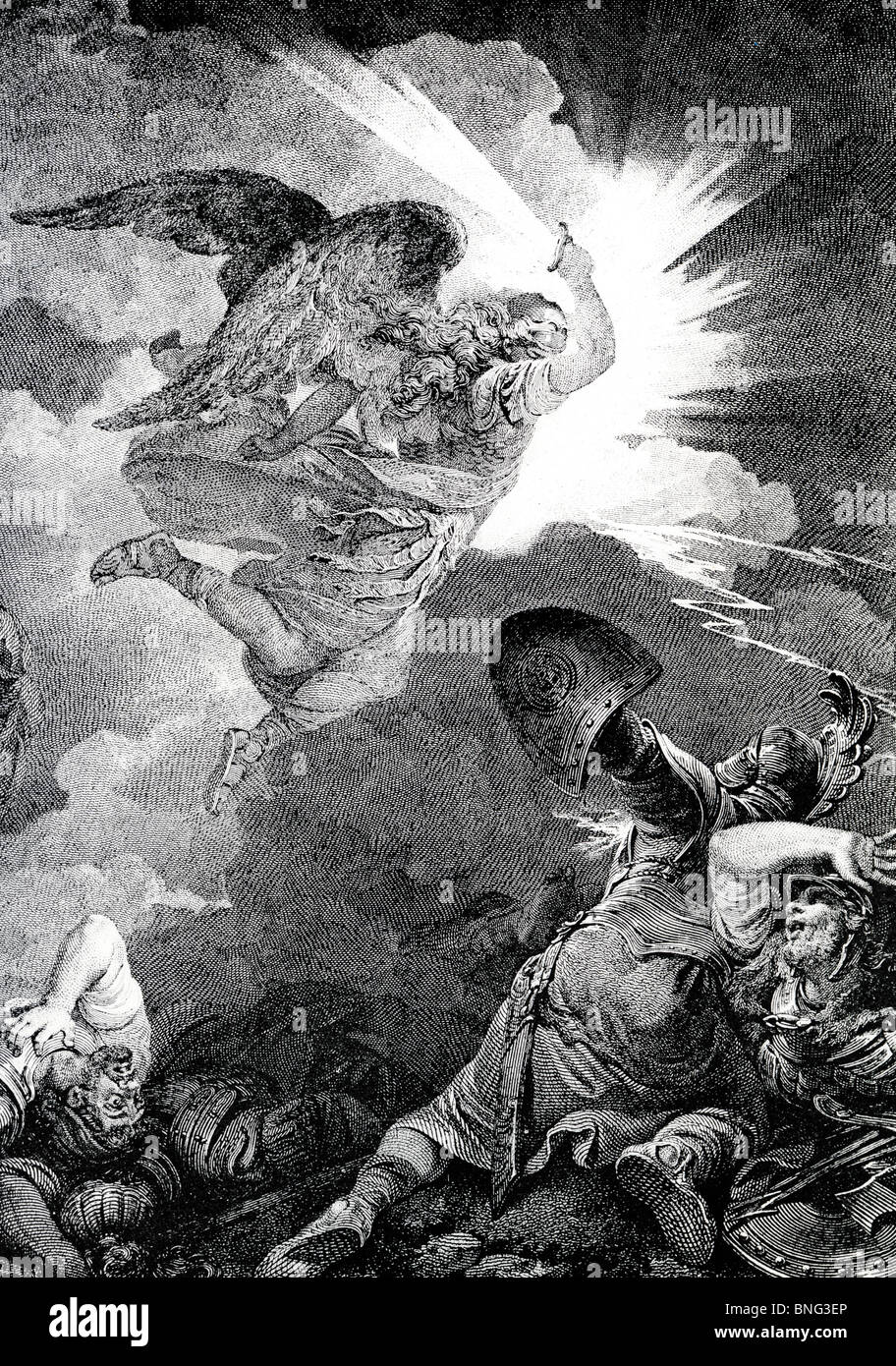 La vengeance de Dieu sur Sanchérib par Philip James de Loutherbourg, 1740-1812 Banque D'Images