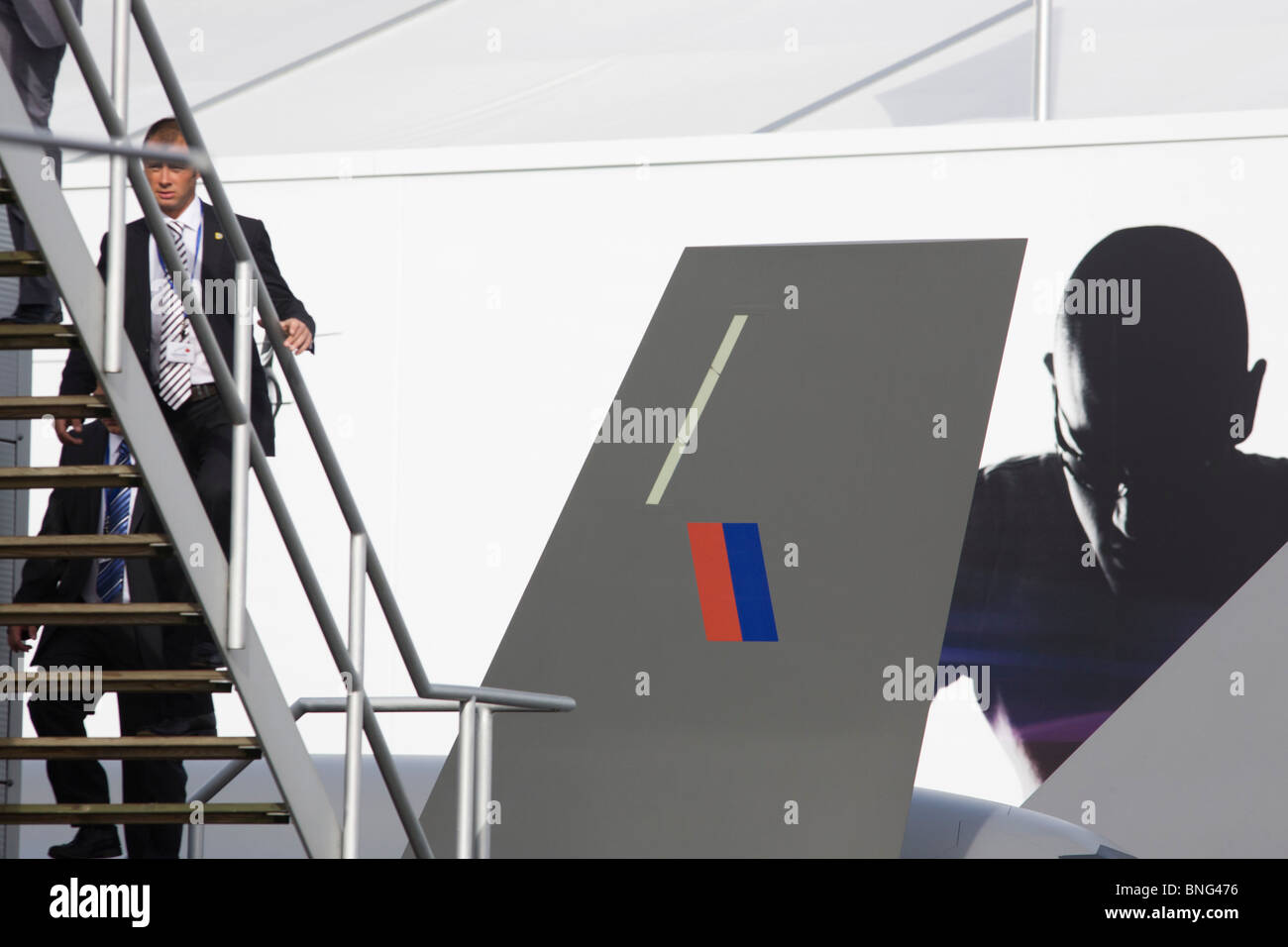 Fabricant aéronautique américain Lockheed Martin et du consortium européen EADS chalets au Farnborough Airshow. Banque D'Images