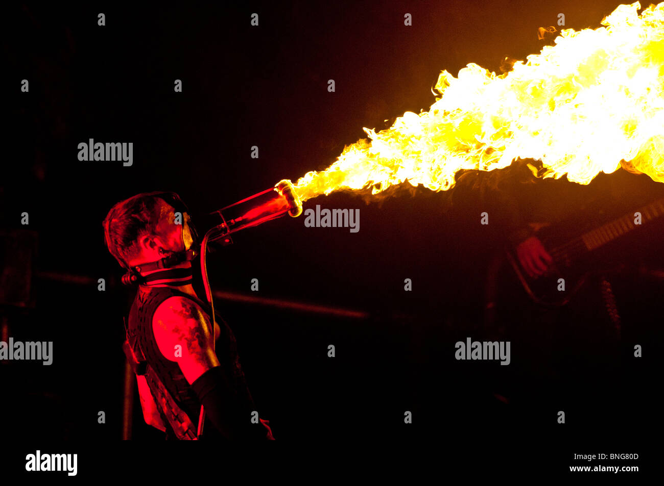 Jusqu'à Lindemann, chanteur de Rammstein Banque D'Images