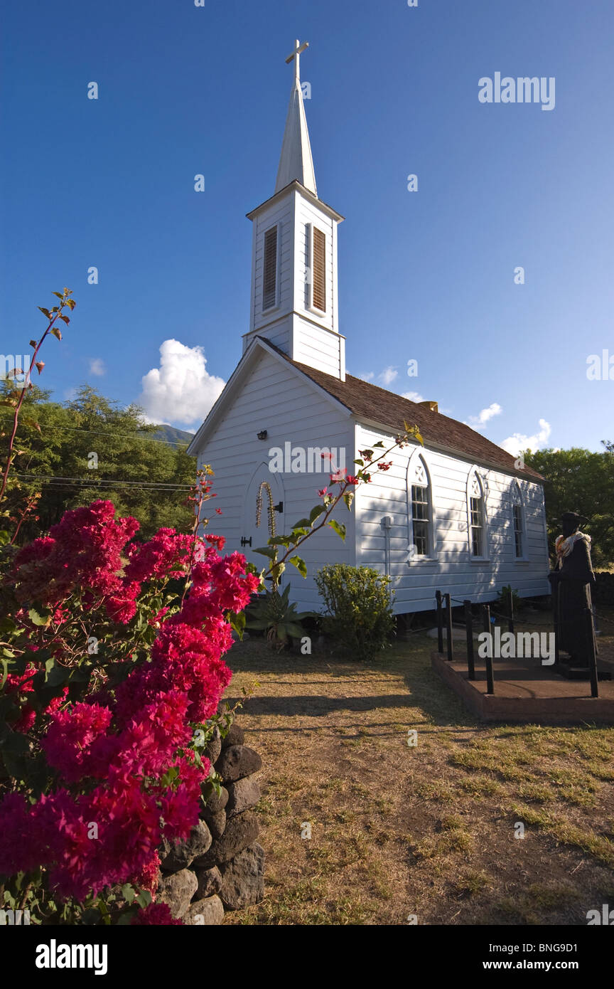 Hawaï, Molokai, East Molokai, Kamalo, église St Josephs 1876 Banque D'Images