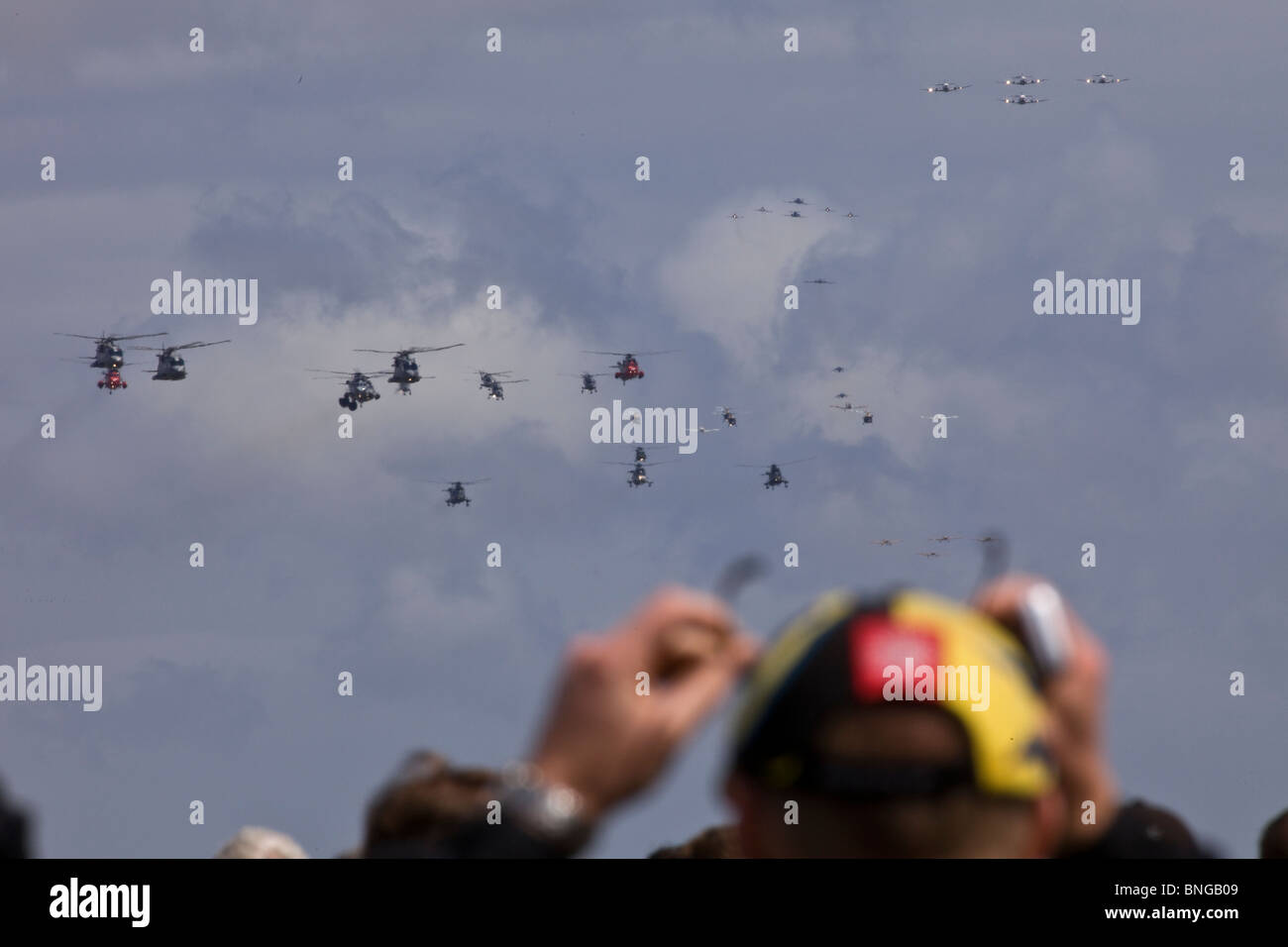 Passage aérien d'hélicoptères et d'avions à fairford 2010 Banque D'Images