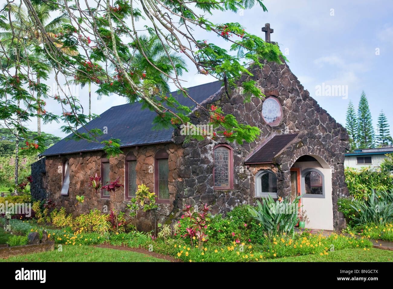 Mémorial du Christ Episcopal Church. Kauai, Hawaii. Banque D'Images