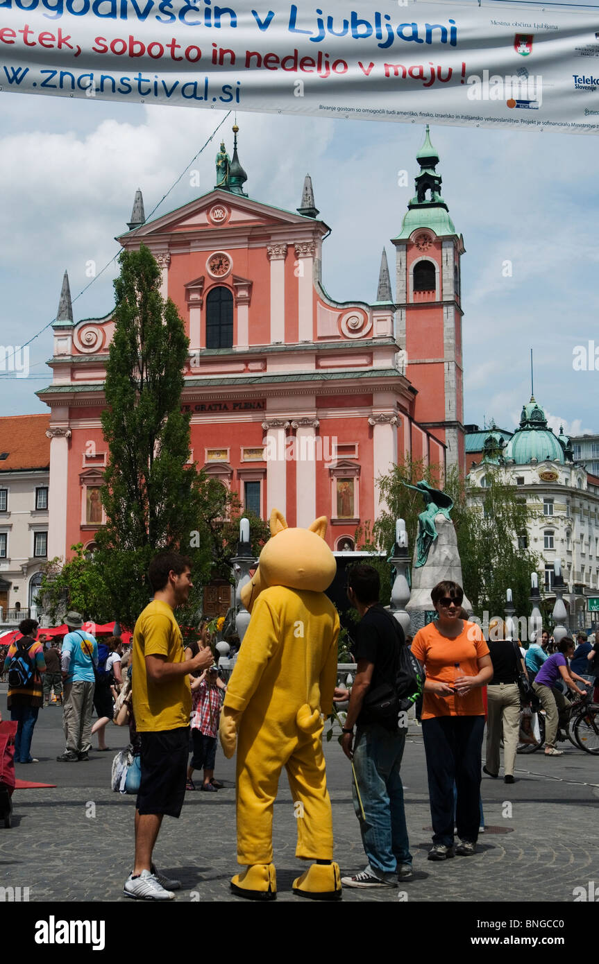 Carnaval d'été à Presernov trg, Ljubljana, Slovénie Banque D'Images