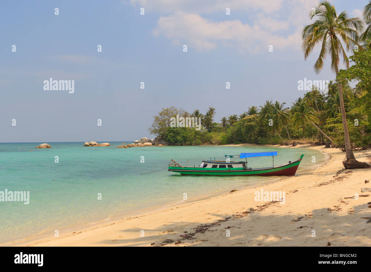 Belitung île en bateau Banque D'Images