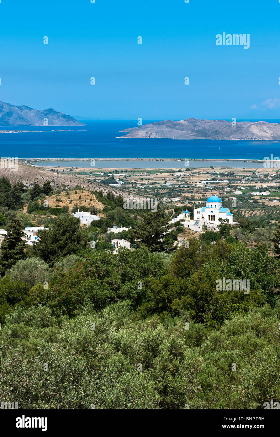 Grèce, Îles du Dodécanèse, Kos, vue sur le village de Zia islad Banque D'Images