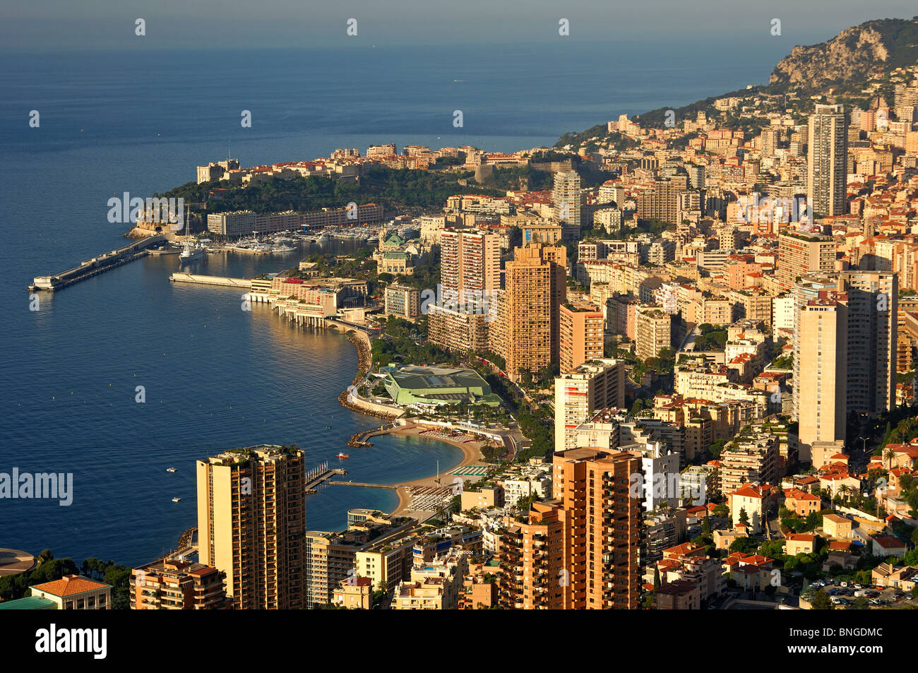 Vue sur la Principauté de Monaco sur la Côte d'Azur coast, Principauté de Monaco Banque D'Images