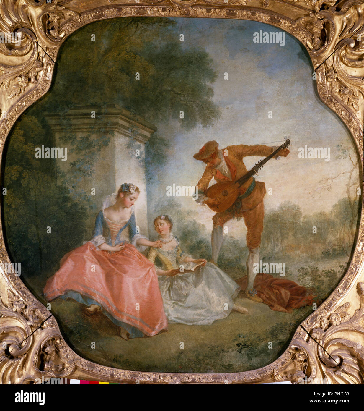 La Leçon de Musique par Nicolas Lancret, (1690-1743), France, Paris, Musée du Louvre Banque D'Images