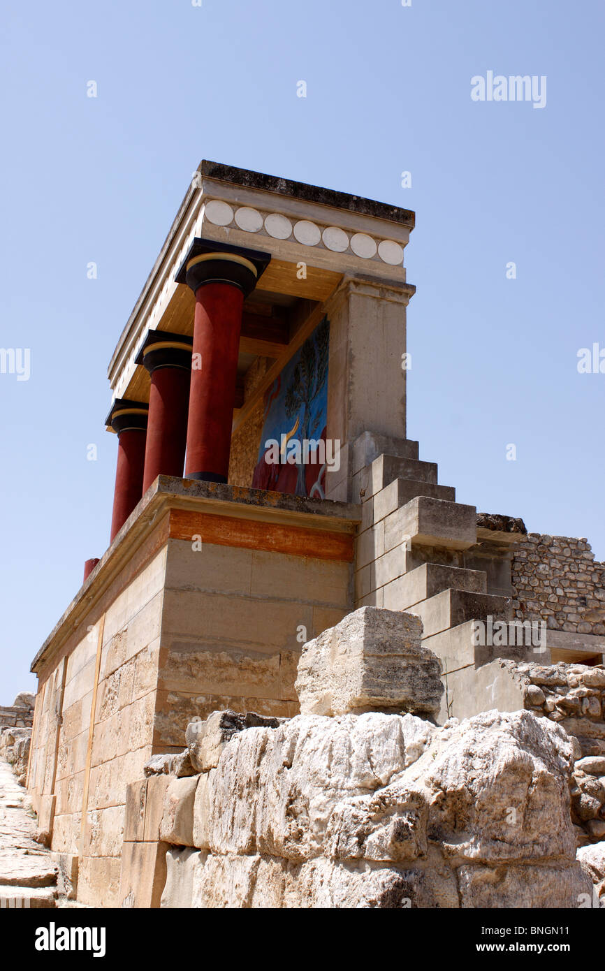 Le palais de Knossos SUR L'île grecque de Crète Banque D'Images